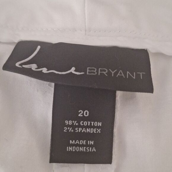 Lane Bryant Womens Capri Cropped Pants White Button Classic Size 20 - Picture 2 of 11